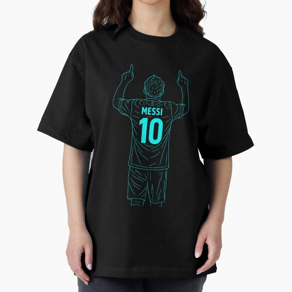 Messi Iconic Celebration Oversized T-Shirt Show Up for the Glory of Global Football Passion for FIFA World Cup 2026 Group Stage, Celebrating Neymar, Germany, Football History, Final Match Energy, Crowd Noise and Once in a Lifetime Moments; Made for