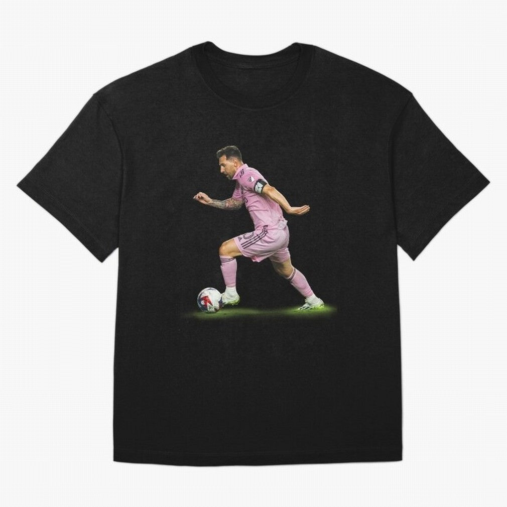 Messi Inter Miami Soccer Art ¨C Football Legend in Pink Jersey Classic T-Shirt Upgrade FIFA World Cup 2026 USA Canada Mexico for Fans of Haaland and Mbappe and Argentina, Bringing Stadium Memories, Football Loyalty, International Chants and