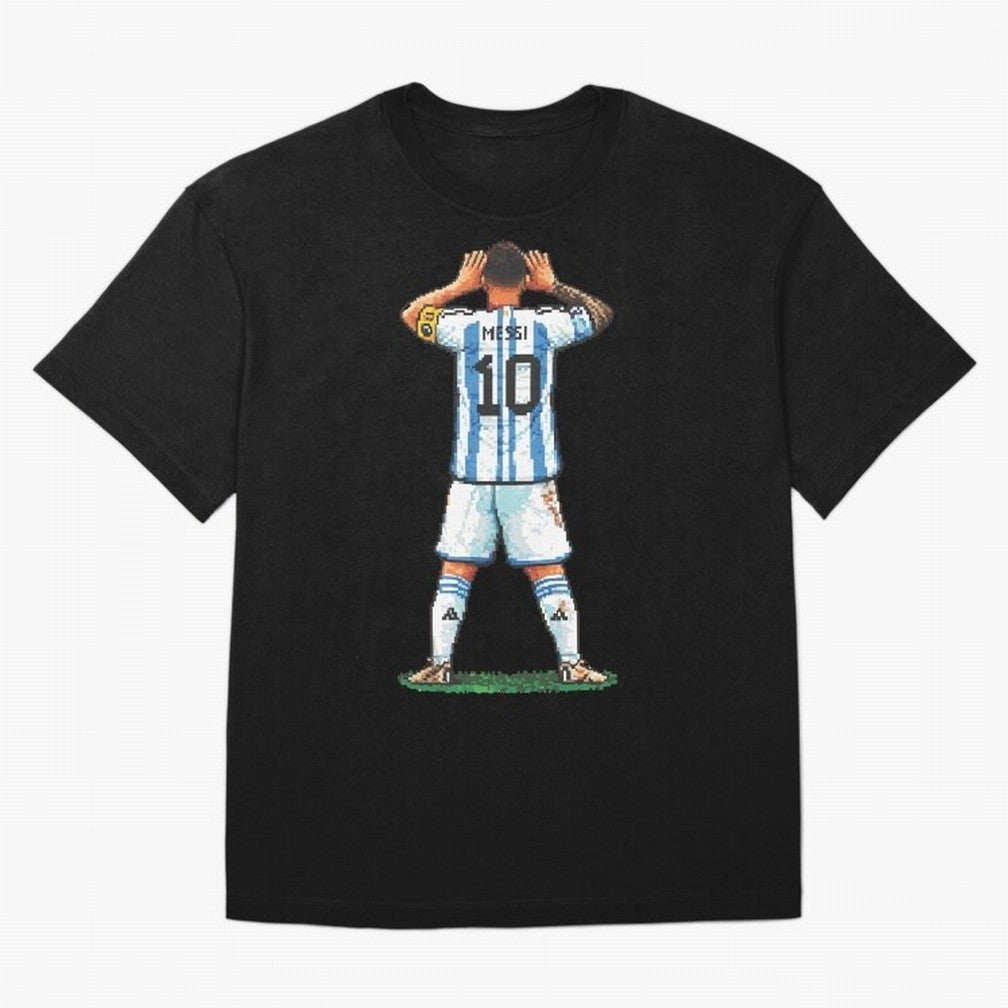 Pixelated Messi Topo Gigio Classic T-Shirt Follow the Final Road of Global Football Passion for FIFA World Cup 2026 Group Stage, Built around Haaland, Brazil, Vintage Soccer Flavor, Modern Football Stars, National Flags and Final Night Emotion;