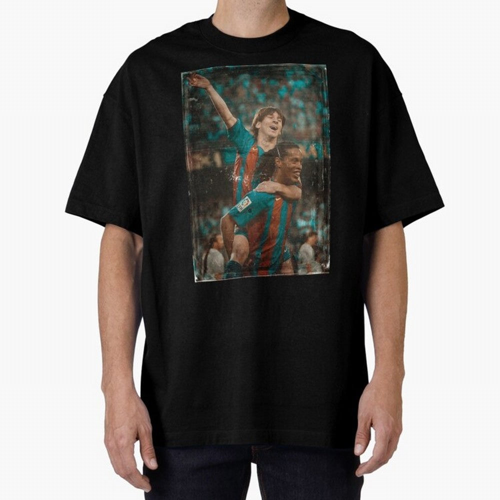 Messi and Ronaldinho Celebration Classic T-Shirt Honor the Beautiful Game during the FIFA World Cup 2026 Journey through Messi, CR7 and Mbappe Highlights, Brazil, Portugal and Argentina Pride, Vintage Soccer Flavor, Modern Football Stars, National