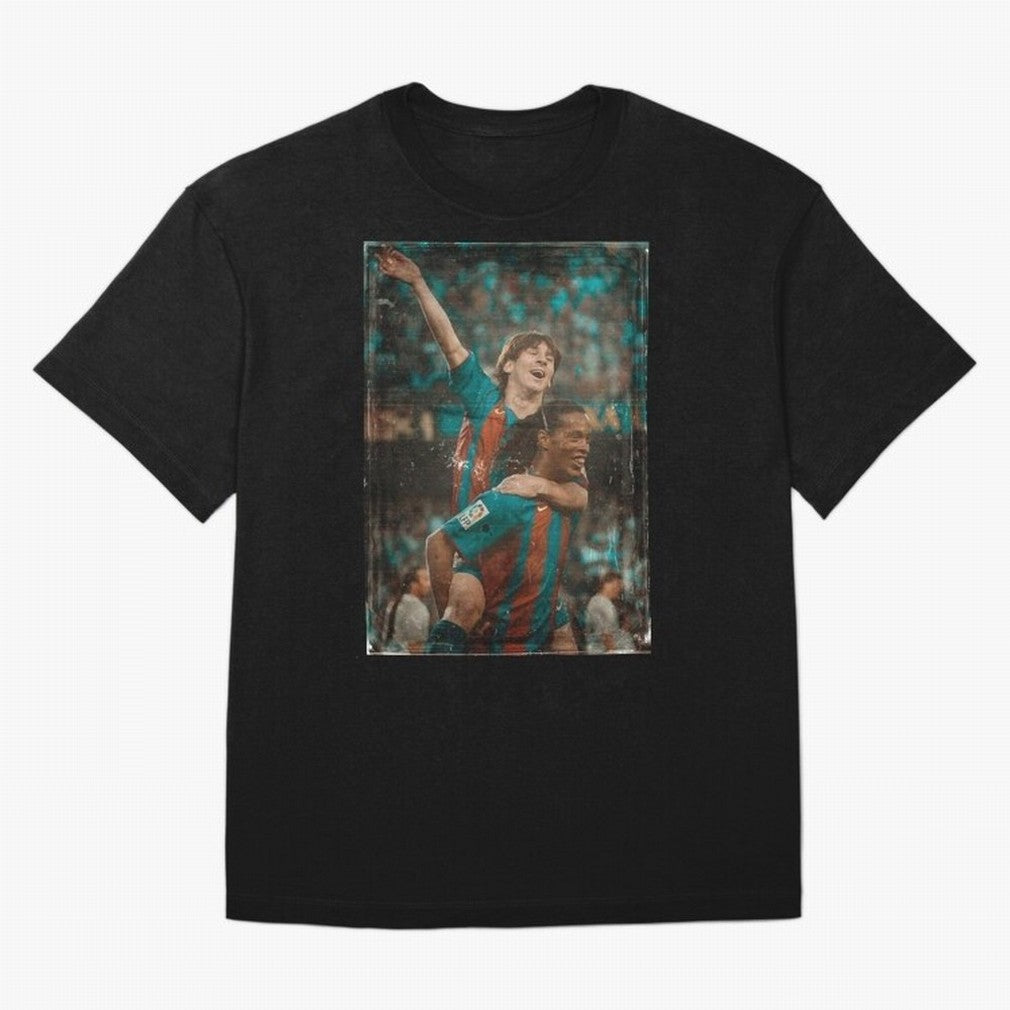 Messi and Ronaldinho Celebration Classic T-Shirt Honor the Beautiful Game during the FIFA World Cup 2026 Journey through Messi, CR7 and Mbappe Highlights, Brazil, Portugal and Argentina Pride, Vintage Soccer Flavor, Modern Football Stars, National