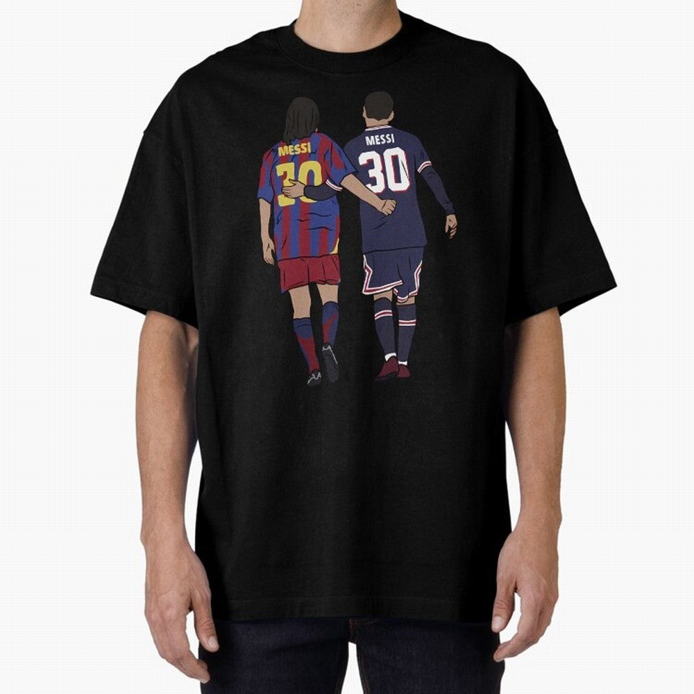 Young Messi and Old Messi Essential T-Shirt Honor the FIFA World Cup 2026 USA Canada Mexico Journey through Neymar, Haaland and Cristiano Ronaldo Highlights, France Pride, Global Supporter Spirit, Legendary Goals, National Colors and Tournament