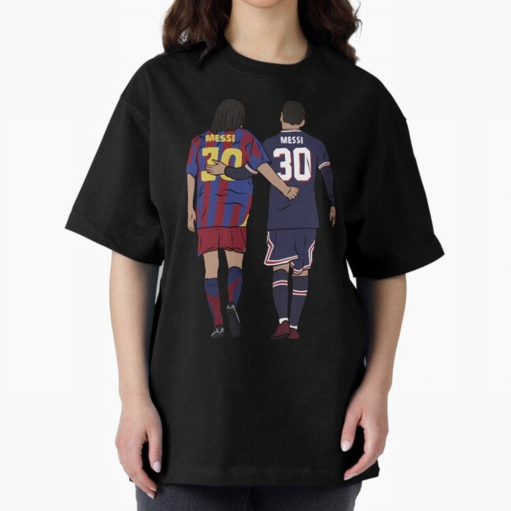 Young Messi and Old Messi Essential T-Shirt Honor the FIFA World Cup 2026 USA Canada Mexico Journey through Neymar, Haaland and Cristiano Ronaldo Highlights, France Pride, Global Supporter Spirit, Legendary Goals, National Colors and Tournament