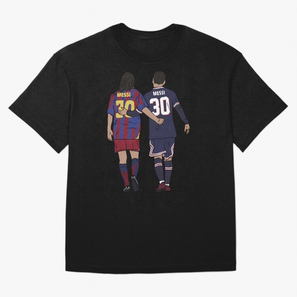 Young Messi and Old Messi Essential T-Shirt Honor the FIFA World Cup 2026 USA Canada Mexico Journey through Neymar, Haaland and Cristiano Ronaldo Highlights, France Pride, Global Supporter Spirit, Legendary Goals, National Colors and Tournament