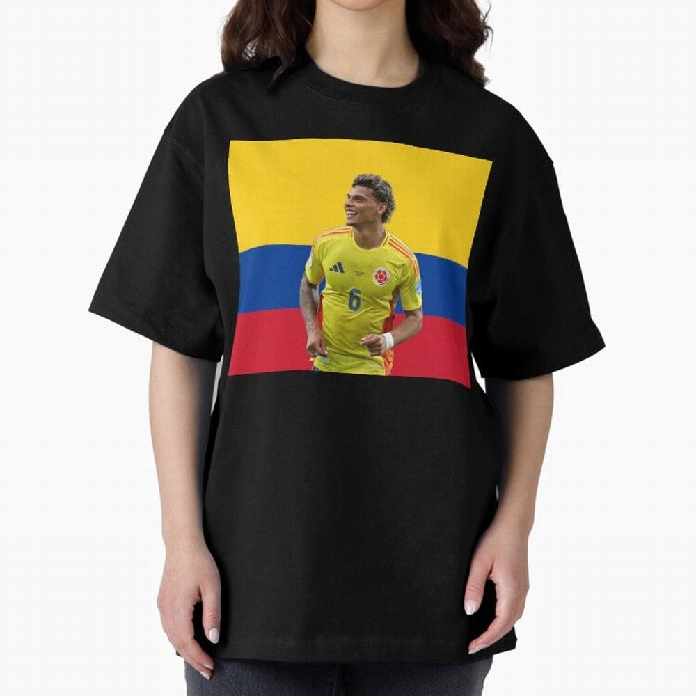 Richard Rios Colombian Flag Oversized T-Shirt Relive Legendary Nights from FIFA World Cup 2026 USA Canada Mexico Made for CR7 and Messi, Spain Energy, Global Supporter Spirit, Legendary Goals, National Colors and Tournament Celebration; Ideal for