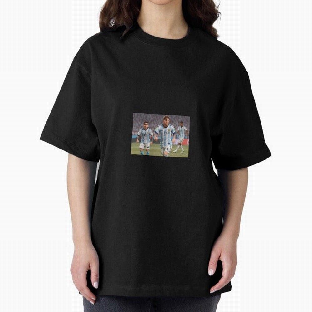 Messi Oversized T-Shirt Show Your Stadium Side during Match Day Hype around FIFA World Cup 2026, Messi, CR7 and Mbappe, England, France and Netherlands, Goal Celebration Energy, Supporter Heritage, Football Icons and Worldwide Tournament Joy; Ideal