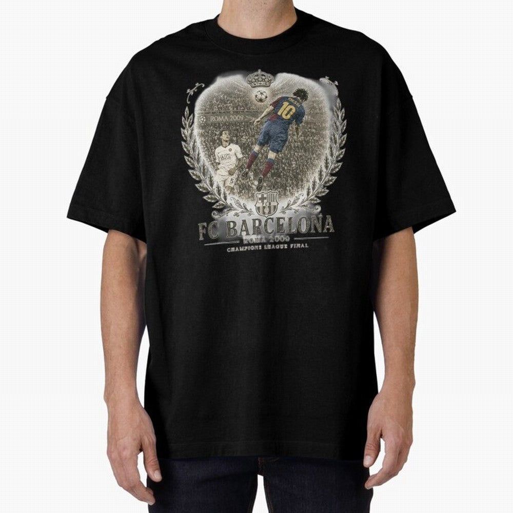 FC Barcelona Rome 2009 Champions League Final Vintage Oversized T-Shirt Get Ready for Global Football Passion for FIFA World Cup 2026 USA Canada Mexico, Capturing Cristiano Ronaldo, England, France and Netherlands, Stadium Memories, Football