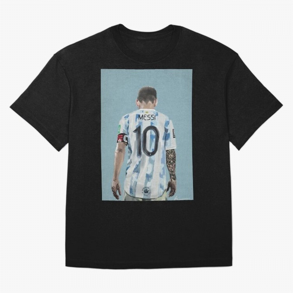 Portrait painting of Lionel Messi of Inter Miami and Argentina Classic T-Shirt Bring Champion Energy into Global Football Passion for FIFA World Cup 2026 Group Stage, Centered on CR7, Netherlands, Global Supporter Spirit, Legendary Goals, National