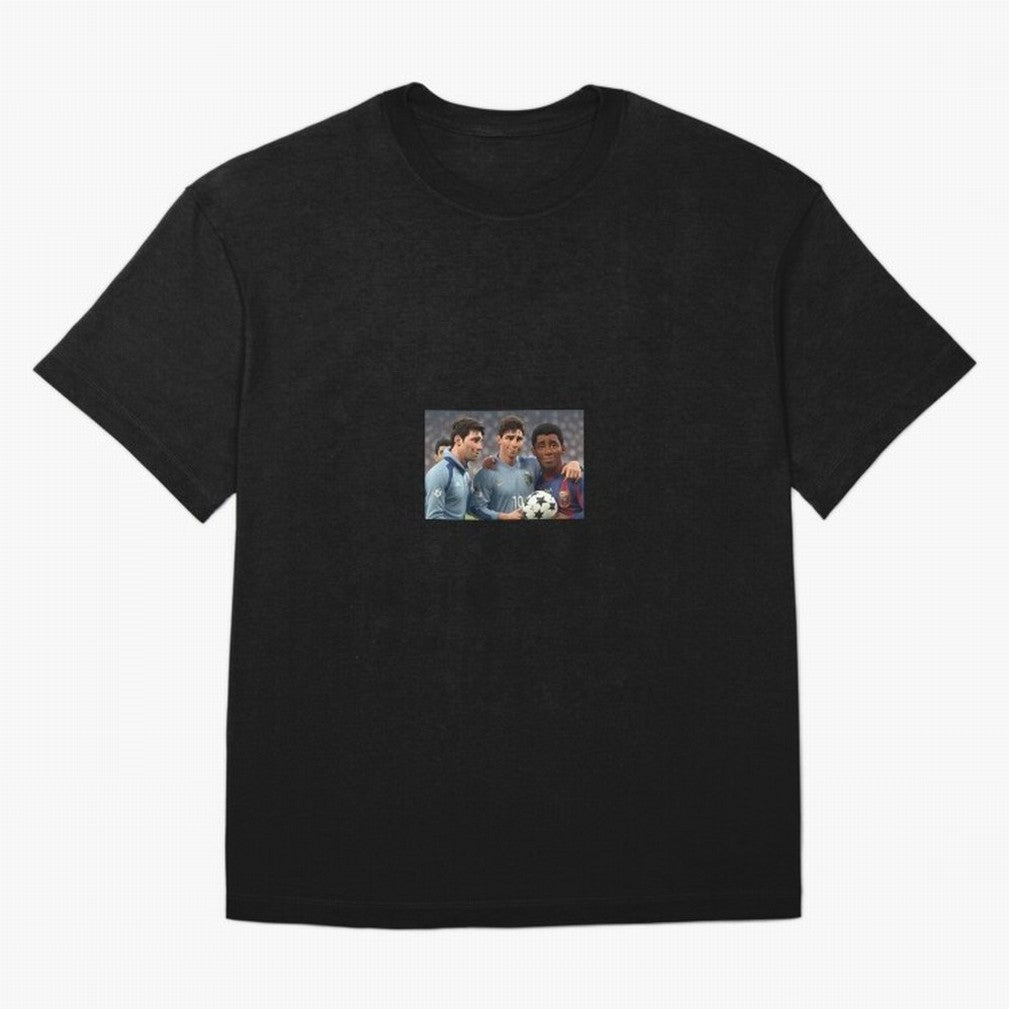 History Oversized T-Shirt Fuel Global Football Passion for FIFA World Cup 2026 USA Canada Mexico, Centered on Messi and Cristiano Ronaldo, Portugal, Championship Spirit, Famous Goals, Roaring Crowds and International Football Unity; Made for