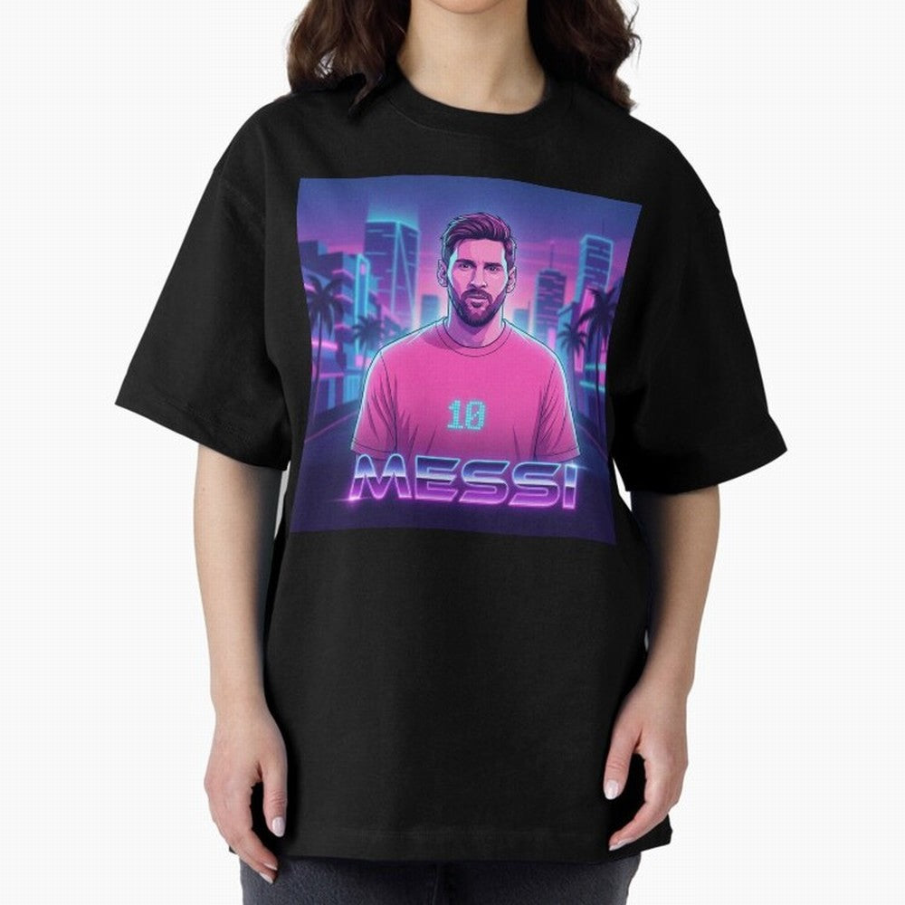 Inter Miami? Football Legend Messi Cyberpunk Retro Futurist Design (Version 2) Classic T-Shirt Show Passion for the Stars of FIFA World Cup 2026 USA Canada Mexico Made for Messi, CR7 and Mbappe, Netherlands Energy, Match Day Excitement, Supporter