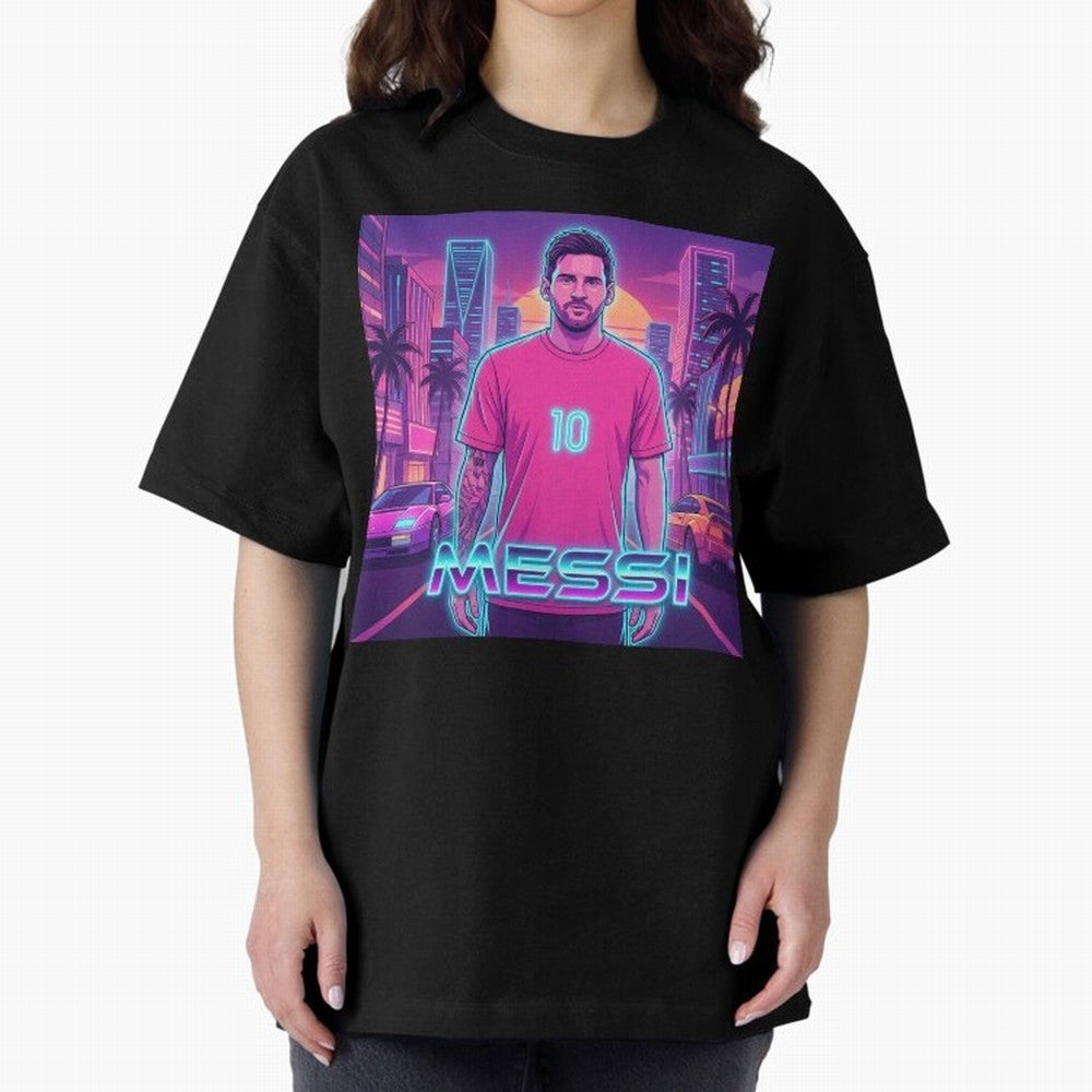 Inter Miami? Football Legend Messi Cyberpunk Retro Futurist Design (Version 3) Classic T-Shirt Represent Fans Who Live for Global Football Passion for FIFA World Cup 2026 Group Stage, Filled with Cristiano Ronaldo, Haaland and CR7, Germany, Match