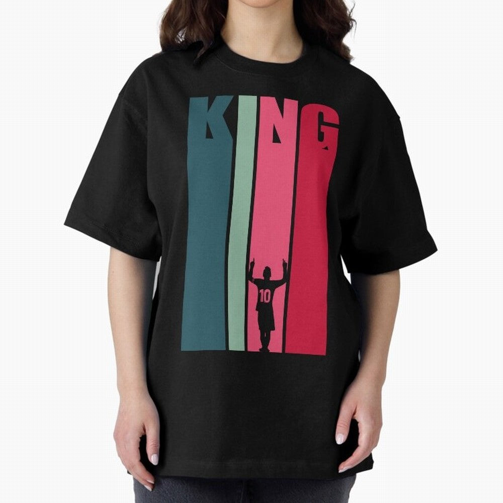 Soccer's King. Oversized T-Shirt Show Your Stadium Side during Global Football Passion for FIFA World Cup 2026 Group Stage, Connected to Messi, Neymar and Mbappe, Argentina, France and Brazil, Match Day Excitement, Supporter Culture, Golden Goals