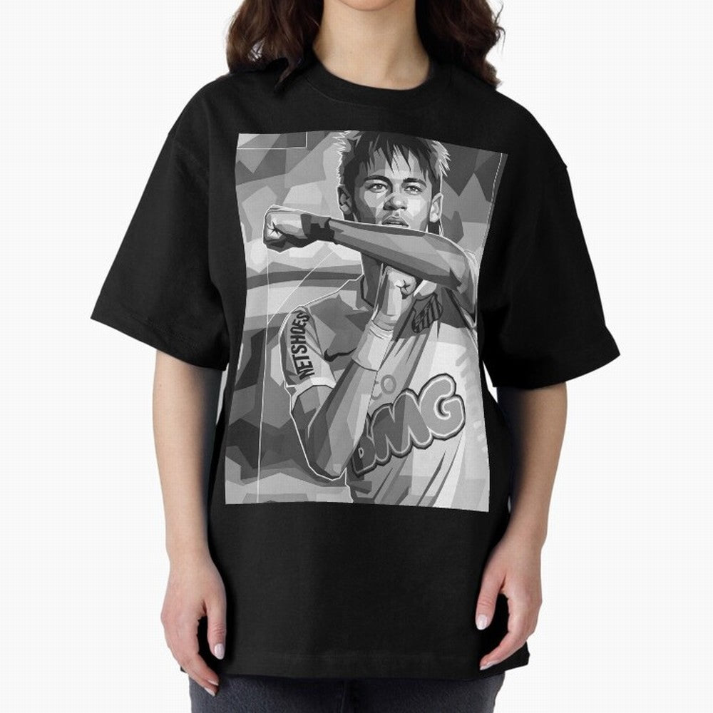 Neymar Grayscale Classic T-Shirt Feel the Roar of Global Football Passion for FIFA World Cup 2026 USA Canada Mexico, Featuring Messi, Neymar and Mbappe, Germany, Championship Spirit, Famous Goals, Roaring Crowds and International Football Unity;