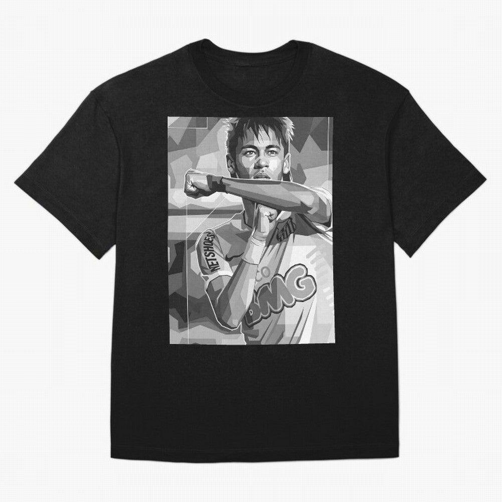 Neymar Grayscale Classic T-Shirt Feel the Roar of Global Football Passion for FIFA World Cup 2026 USA Canada Mexico, Featuring Messi, Neymar and Mbappe, Germany, Championship Spirit, Famous Goals, Roaring Crowds and International Football Unity;