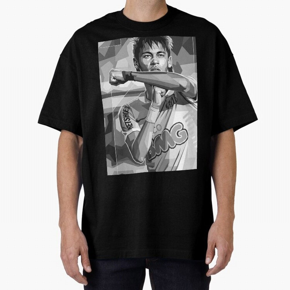 Neymar Grayscale Classic T-Shirt Feel the Roar of Global Football Passion for FIFA World Cup 2026 USA Canada Mexico, Featuring Messi, Neymar and Mbappe, Germany, Championship Spirit, Famous Goals, Roaring Crowds and International Football Unity;