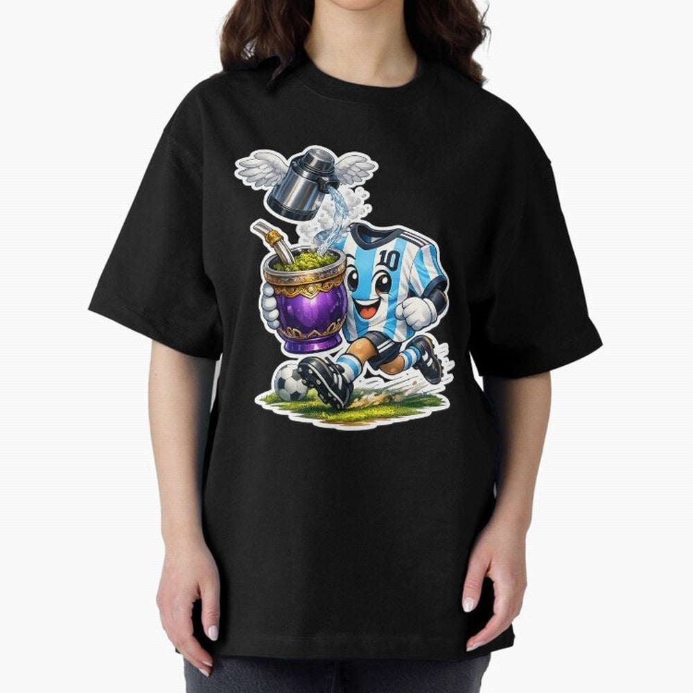 Vamos Argentina ¨C Mate & Football Forever - Argentina Football Mate Mascot - Messi 10 Soccer Fan Art Classic T-Shirt Celebrate the Magic of FIFA World Cup 2026 USA Canada Mexico Featuring Mbappe, England, France and Netherlands Energy, Retro