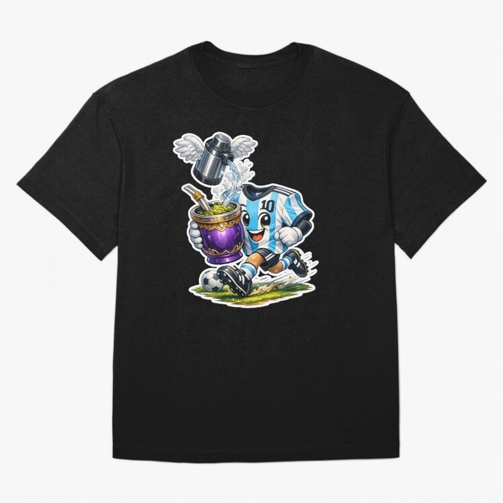 Vamos Argentina ¨C Mate & Football Forever - Argentina Football Mate Mascot - Messi 10 Soccer Fan Art Classic T-Shirt Celebrate the Magic of FIFA World Cup 2026 USA Canada Mexico Featuring Mbappe, England, France and Netherlands Energy, Retro