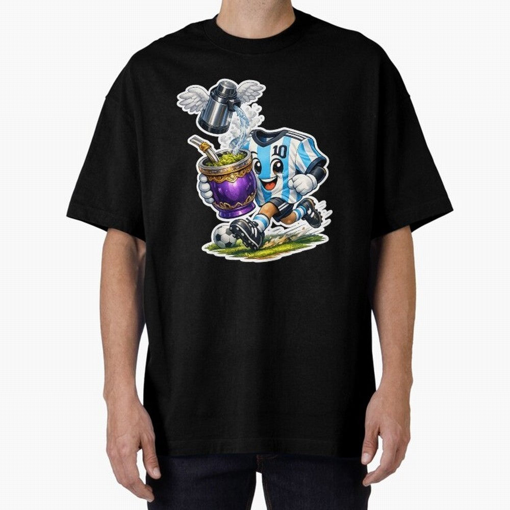 Vamos Argentina ¨C Mate & Football Forever - Argentina Football Mate Mascot - Messi 10 Soccer Fan Art Classic T-Shirt Celebrate the Magic of FIFA World Cup 2026 USA Canada Mexico Featuring Mbappe, England, France and Netherlands Energy, Retro