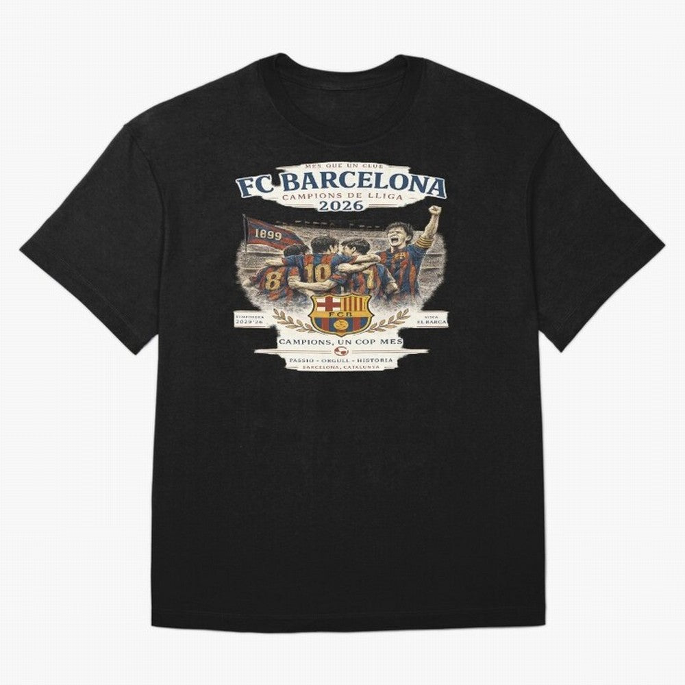 FC Barcelona Champions Vintage 2026 Oversized T-Shirt Show Match Day Excitement for Match Day Hype around FIFA World Cup 2026, Haaland, Brazil, Retro Football Energy, Iconic Rivalries, Trophy Chase Drama and Stadium Atmosphere; Made for Die Hard