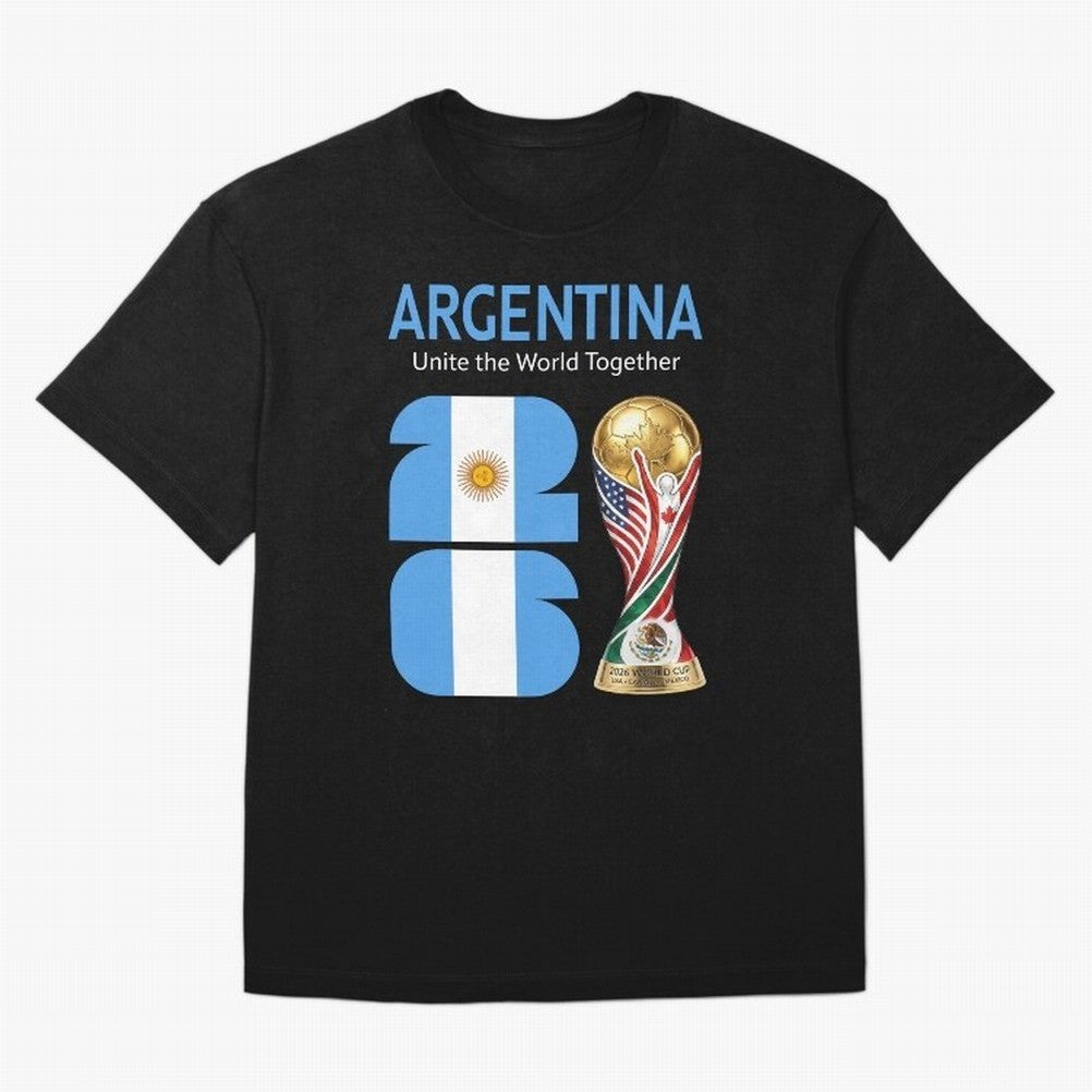 World Cup 2026, ARGENTINA Oversized T-Shirt Fuel the Hype around Global Football Passion for FIFA World Cup 2026 USA Canada Mexico, Filled with Haaland and Mbappe, Brazil, Portugal and Argentina, Sports Nostalgia, International Competition, Famous