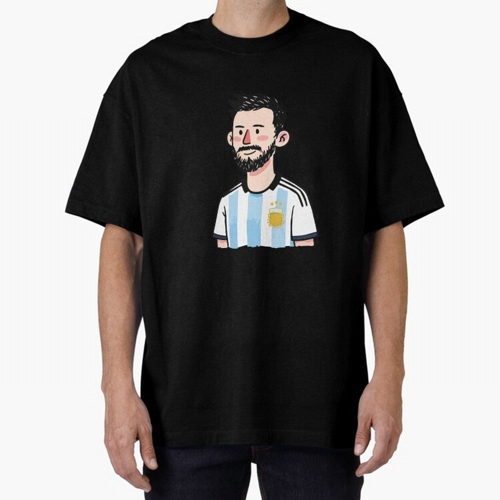 Argentina Soccer Football Player Oversized T-Shirt Celebrate Football Dreams Across FIFA World Cup 2026 for Fans of Neymar and Argentina and Brazil, Bringing Match Day Excitement, Supporter Culture, Golden Goals and Global Football Passion; Made