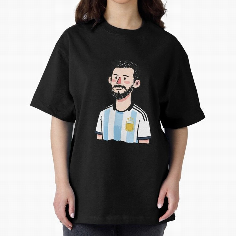 Argentina Soccer Football Player Oversized T-Shirt Celebrate Football Dreams Across FIFA World Cup 2026 for Fans of Neymar and Argentina and Brazil, Bringing Match Day Excitement, Supporter Culture, Golden Goals and Global Football Passion; Made