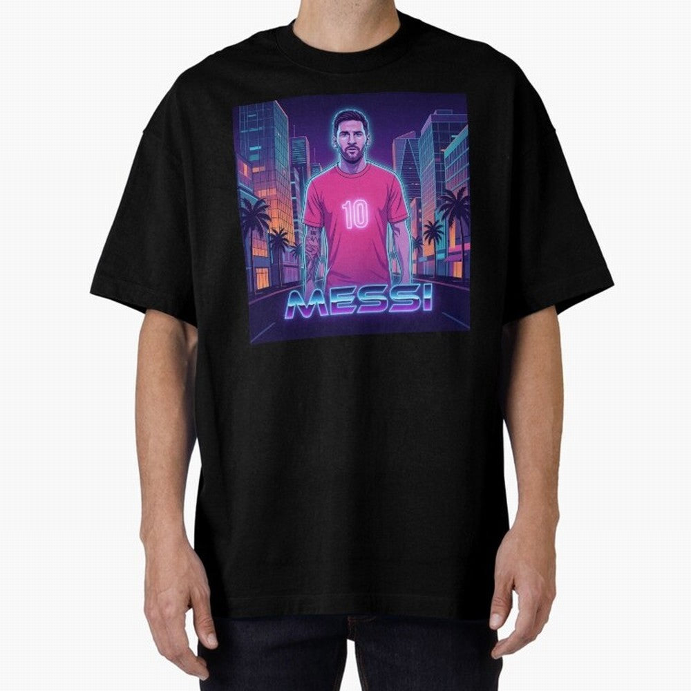 Inter Miami Football Legend Messi Cyberpunk Retro Futurist Design Classic T-Shirt Keep the Legacy of Global Football Passion for FIFA World Cup 2026 Group Stage, Celebrating CR7 and Messi, France and Portugal, Supporter Pride, Iconic Celebrations,