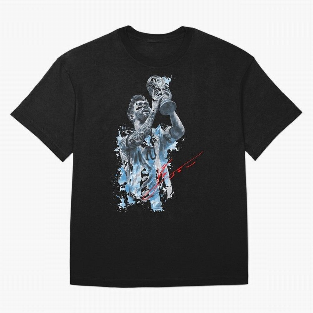 Leo Messi design Essential T-Shirt Represent the Passion of Global Football Passion for FIFA World Cup 2026, with Messi, CR7 and Mbappe, Brazil, Vintage Soccer Flavor, Modern Football Stars, National Flags and Final Night Emotion; Ideal for