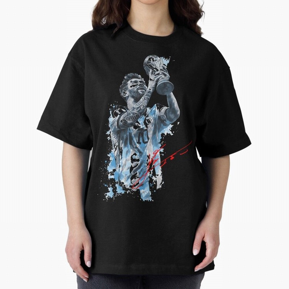 Leo Messi design Essential T-Shirt Represent the Passion of Global Football Passion for FIFA World Cup 2026, with Messi, CR7 and Mbappe, Brazil, Vintage Soccer Flavor, Modern Football Stars, National Flags and Final Night Emotion; Ideal for