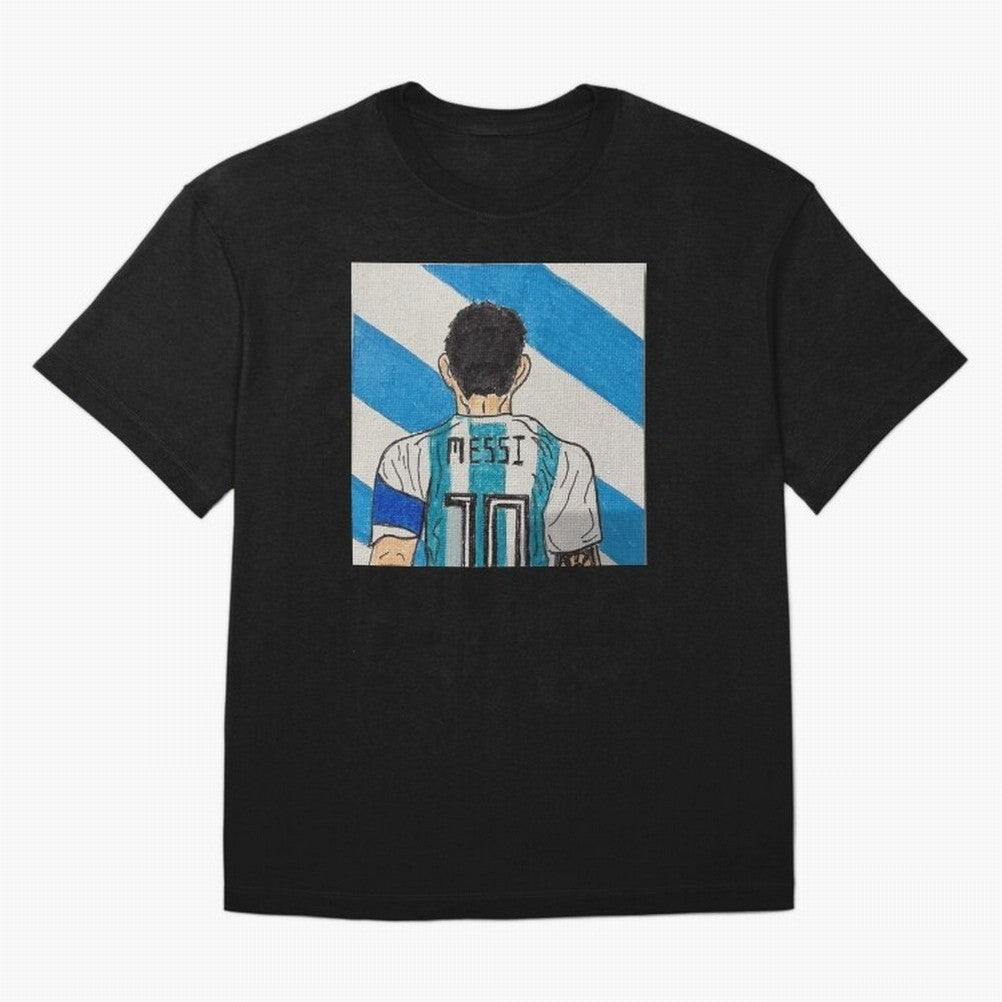 Messi Artwork Oversized T-Shirt Carry the Dream of FIFA World Cup 2026 Group Stage Spirit, Inspired by France and Portugal, Cristiano Ronaldo, Game Day Rituals, Football Legends, Country Pride and the Road to the Final; Ideal for Football Dads,