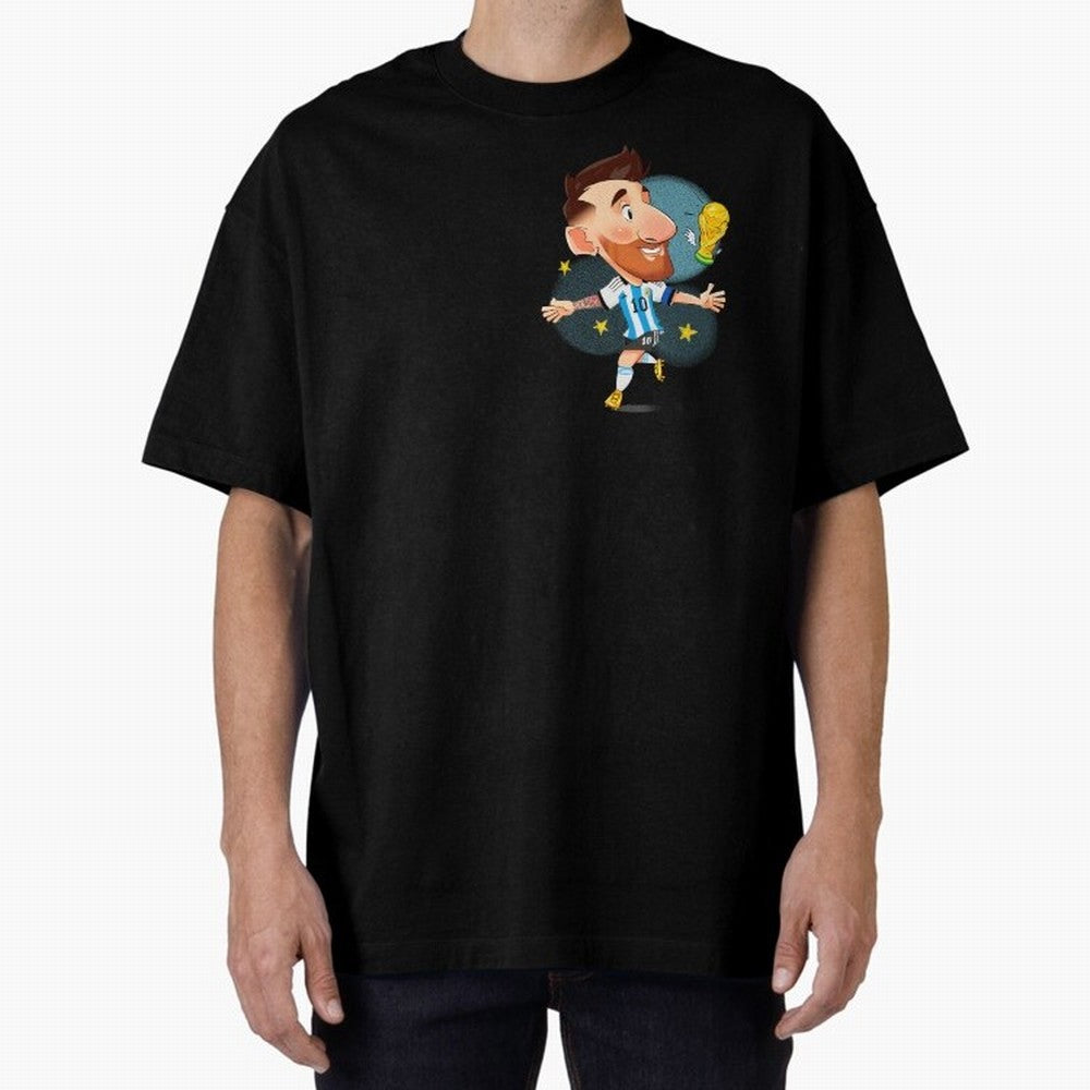 Messi GOAT Oversized T-Shirt Bring FIFA World Cup 2026 Spirit, Featuring Spain and Netherlands, Cristiano Ronaldo, Goal Celebration Energy, Supporter Heritage, Football Icons and Worldwide Tournament Joy; Great for Supporters Who Love Legendary