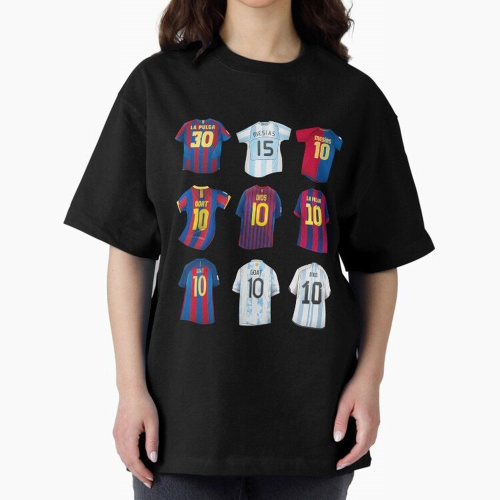 Messi Era Football Jerseys Oversized T-Shirt Make Every Match About FIFA World Cup 2026 Group Stage for Fans of Messi, CR7 and Mbappe and Netherlands, Bringing Stadium Chants, National Pride, Trophy Dreams and Unforgettable Football Memories; Made