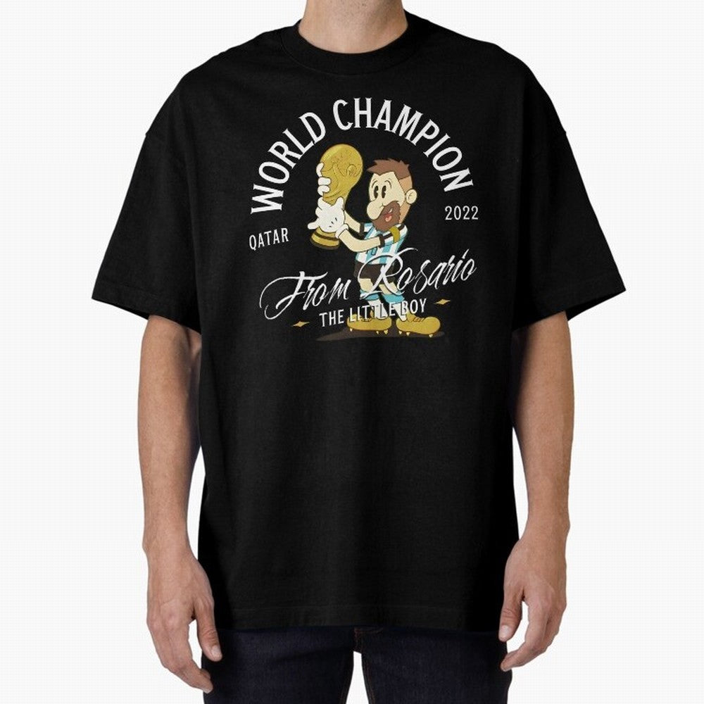 The little boy from Rosario Oversized T-Shirt Stand Out with Spirit from Global Football Passion for FIFA World Cup 2026, Inspired by Haaland, Brazil, Match Day Excitement, Supporter Culture, Golden Goals and Global Football Passion; Perfect for