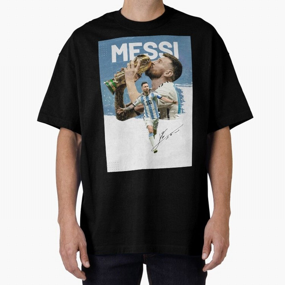 Messi Oversized T-Shirt Honor Football Greatness during Match Day Hype around FIFA World Cup 2026 Group Stage, CR7, England, France and Netherlands, Worldwide Fan Energy, Dramatic Goals, Stadium Lights and Championship Celebrations; Perfect for