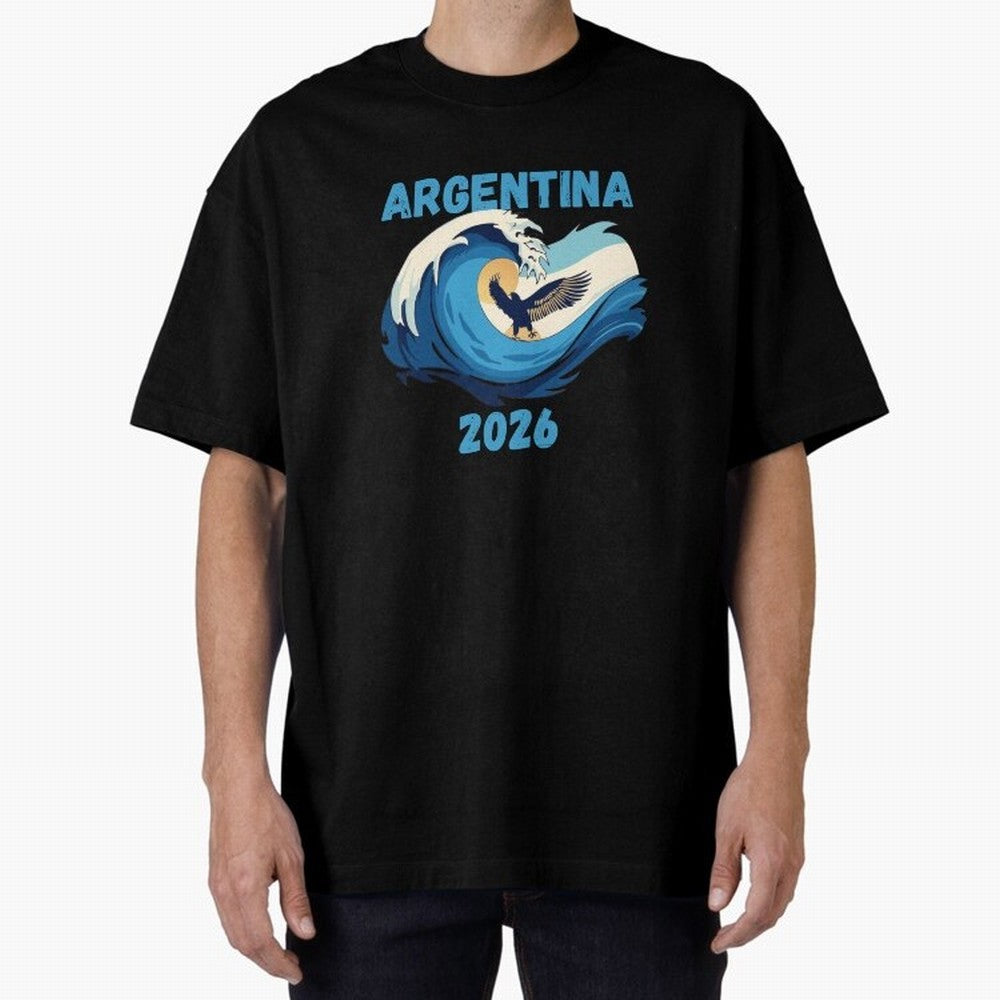 Camiseta y Calcoman¨ªa Argentina - Dise?o Bandera Albiceleste para Hinchas. Oversized T-Shirt Elevate Match Day Hype around FIFA World Cup 2026 Group Stage, Messi, Neymar and Mbappe, Argentina and Brazil, Tournament Hype, Historic Matchups, Family
