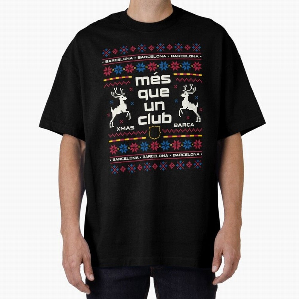 FC Barcelona Christmas Classic T-Shirt Celebrate Unforgettable Nights in Global Football Passion for FIFA World Cup 2026 Group Stage, Inspired by Mbappe and Neymar, France and Portugal, Football Passion, Legendary Performances, Festival Vibes and