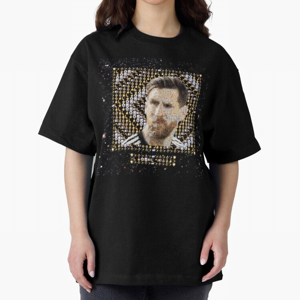 GOAT Emojified ¨C Messi-Inspired Visual Tribute | Legendary Football Grid Art | Iconic Symbolism in Emoji Form Oversized T-Shirt Carry the Dream of FIFA World Cup 2026 Group Stage for Fans of Messi and France, Bringing Football History, Final Match