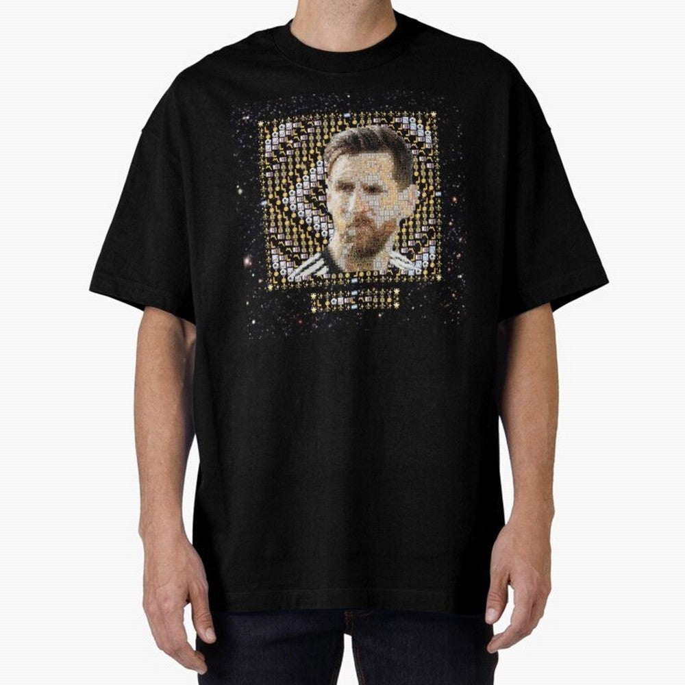 GOAT Emojified ¨C Messi-Inspired Visual Tribute | Legendary Football Grid Art | Iconic Symbolism in Emoji Form Oversized T-Shirt Carry the Dream of FIFA World Cup 2026 Group Stage for Fans of Messi and France, Bringing Football History, Final Match