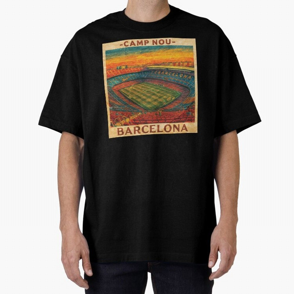 Camp Nou Barcelona FC Classic T-Shirt Elevate FIFA World Cup 2026 for Fans of Haaland and Mbappe and Brazil, Portugal and Argentina, Bringing Football History, Final Match Energy, Crowd Noise and Once in a Lifetime Moments; Ideal for Passionate