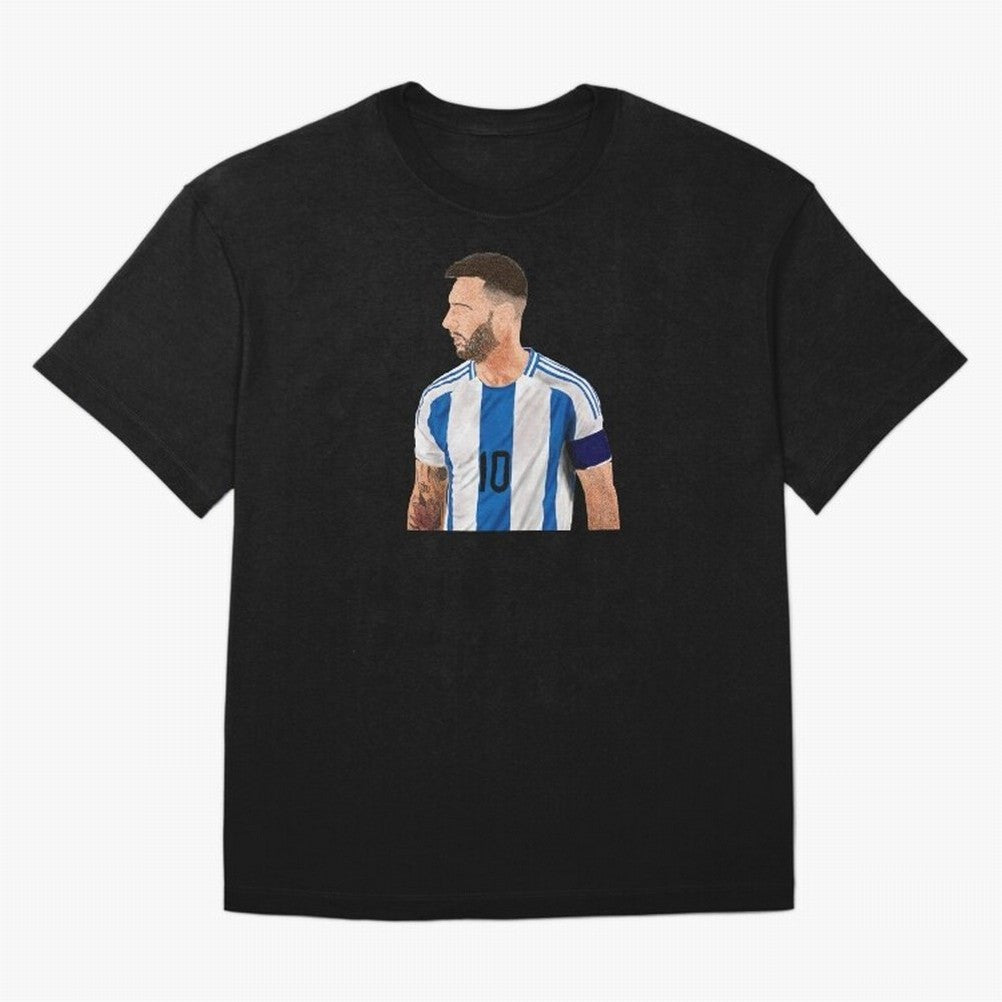 Messi em pintura digital Classic T-Shirt Celebrate Unforgettable Nights in Global Football Passion for FIFA World Cup 2026 USA Canada Mexico, Centered on Messi and Cristiano Ronaldo, Argentina, Vintage Soccer Flavor, Modern Football Stars, National