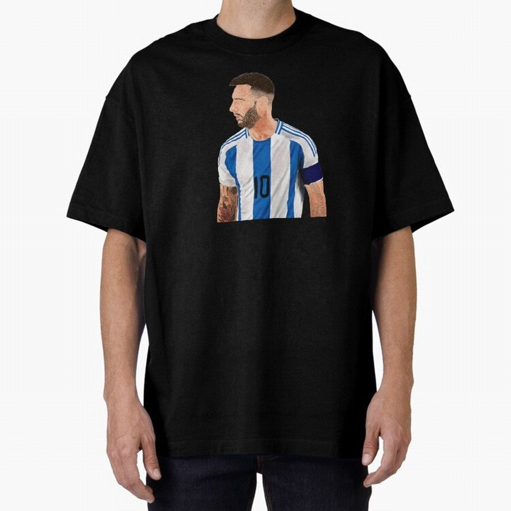 Messi em pintura digital Classic T-Shirt Celebrate Unforgettable Nights in Global Football Passion for FIFA World Cup 2026 USA Canada Mexico, Centered on Messi and Cristiano Ronaldo, Argentina, Vintage Soccer Flavor, Modern Football Stars, National