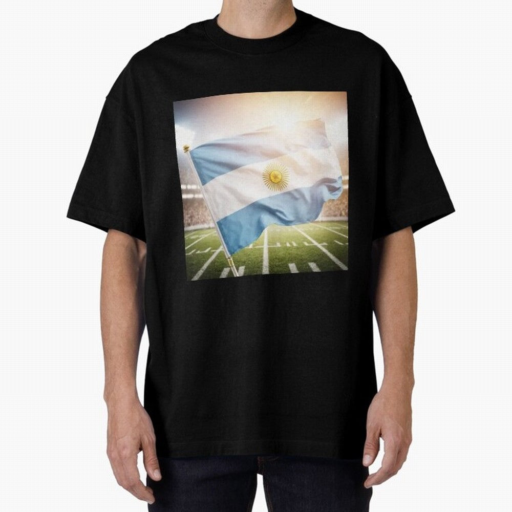 Argentina Flag 3D Football Design ¨C Supporters Argentina Classic T-Shirt Build Match Day Hype around FIFA World Cup 2026 USA Canada Mexico, Cristiano Ronaldo, Haaland and CR7, Argentina, Retro Football Energy, Iconic Rivalries, Trophy Chase Drama