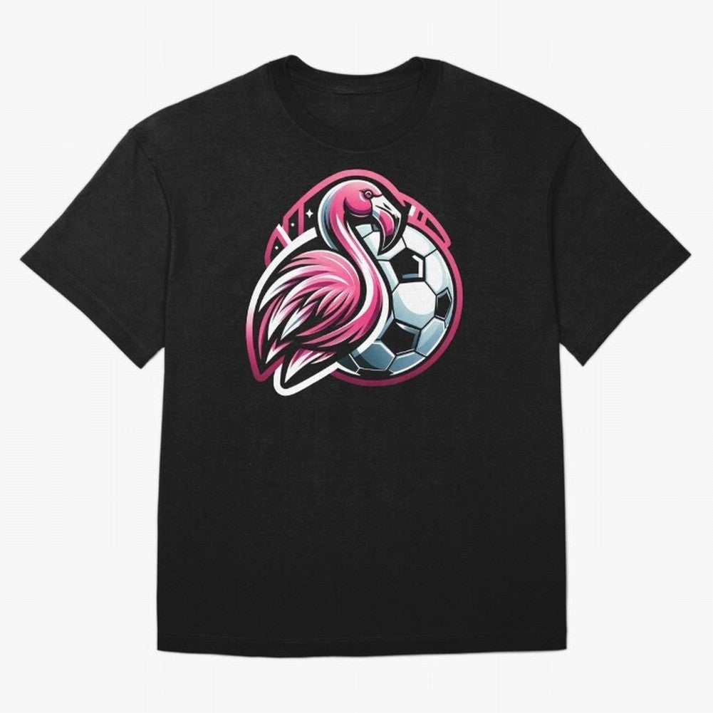 Flamingo & Soccer Fusion Classic T-Shirt Carry FIFA World Cup 2026 for Fans of Messi, CR7 and Mbappe and Germany, Bringing Sports Nostalgia, International Competition, Famous Players and Unforgettable Victories; Perfect for People Who Love