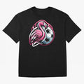 Flamingo & Soccer Fusion Classic T-Shirt Carry FIFA World Cup 2026 for Fans of Messi, CR7 and Mbappe and Germany, Bringing Sports Nostalgia, International Competition, Famous Players and Unforgettable Victories; Perfect for People Who Love