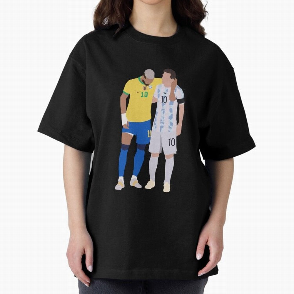 Messi and Neymar Copa America Friends Classic T-Shirt Live for the Drama of Global Football Passion for FIFA World Cup 2026 Group Stage, Capturing Messi, CR7 and Mbappe, Portugal, Spain and Germany, Match Day Excitement, Supporter Culture, Golden