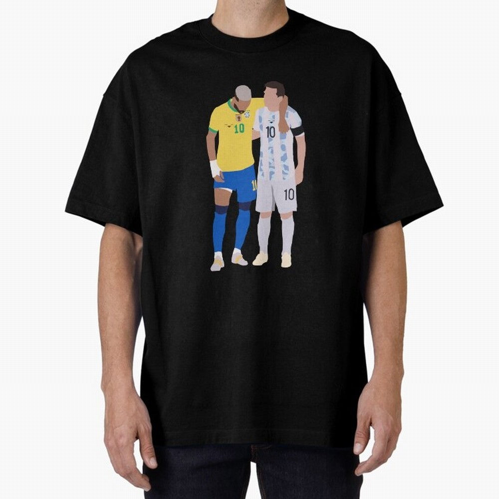 Messi and Neymar Copa America Friends Classic T-Shirt Live for the Drama of Global Football Passion for FIFA World Cup 2026 Group Stage, Capturing Messi, CR7 and Mbappe, Portugal, Spain and Germany, Match Day Excitement, Supporter Culture, Golden