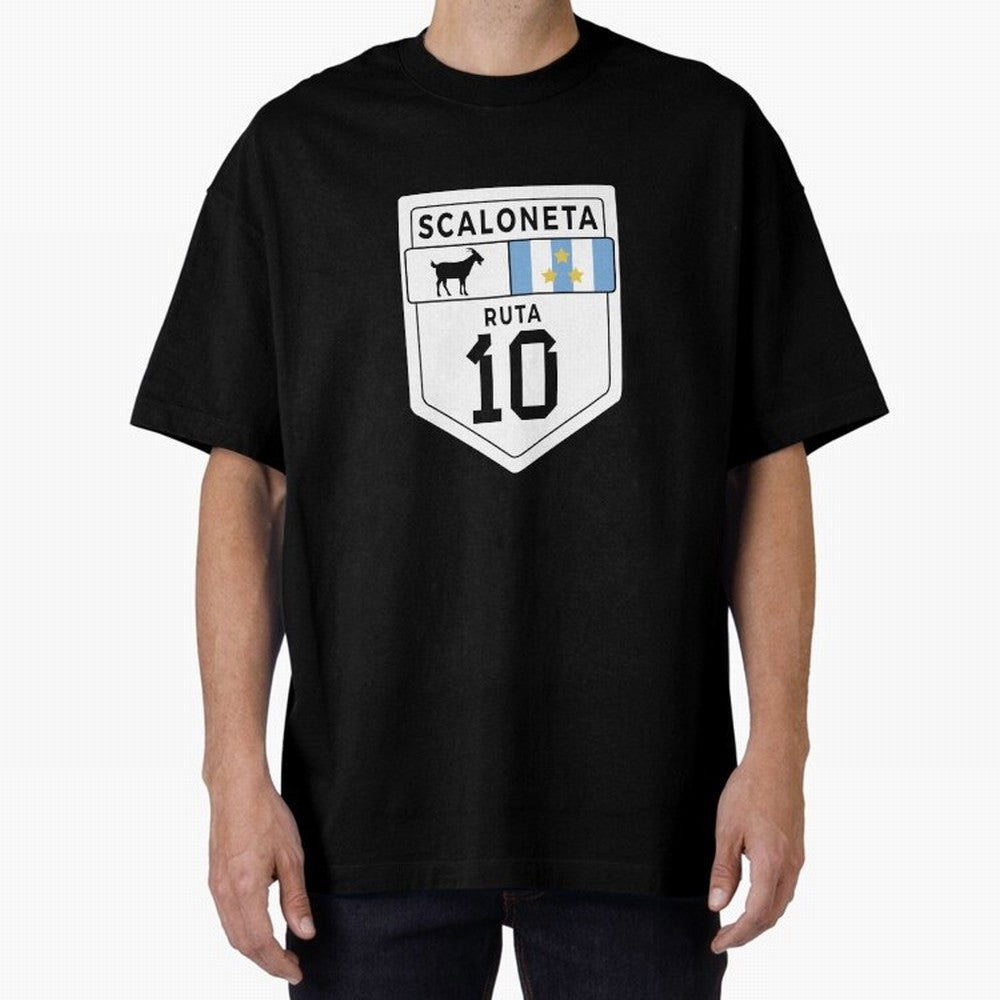 Scaloneta - Messi 10 - Goat Oversized T-Shirt Show Championship Spirit for FIFA World Cup 2026 Group Stage Spirit, Capturing England, France and Netherlands, Neymar, Stadium Chants, National Pride, Trophy Dreams and Unforgettable Football Memories;