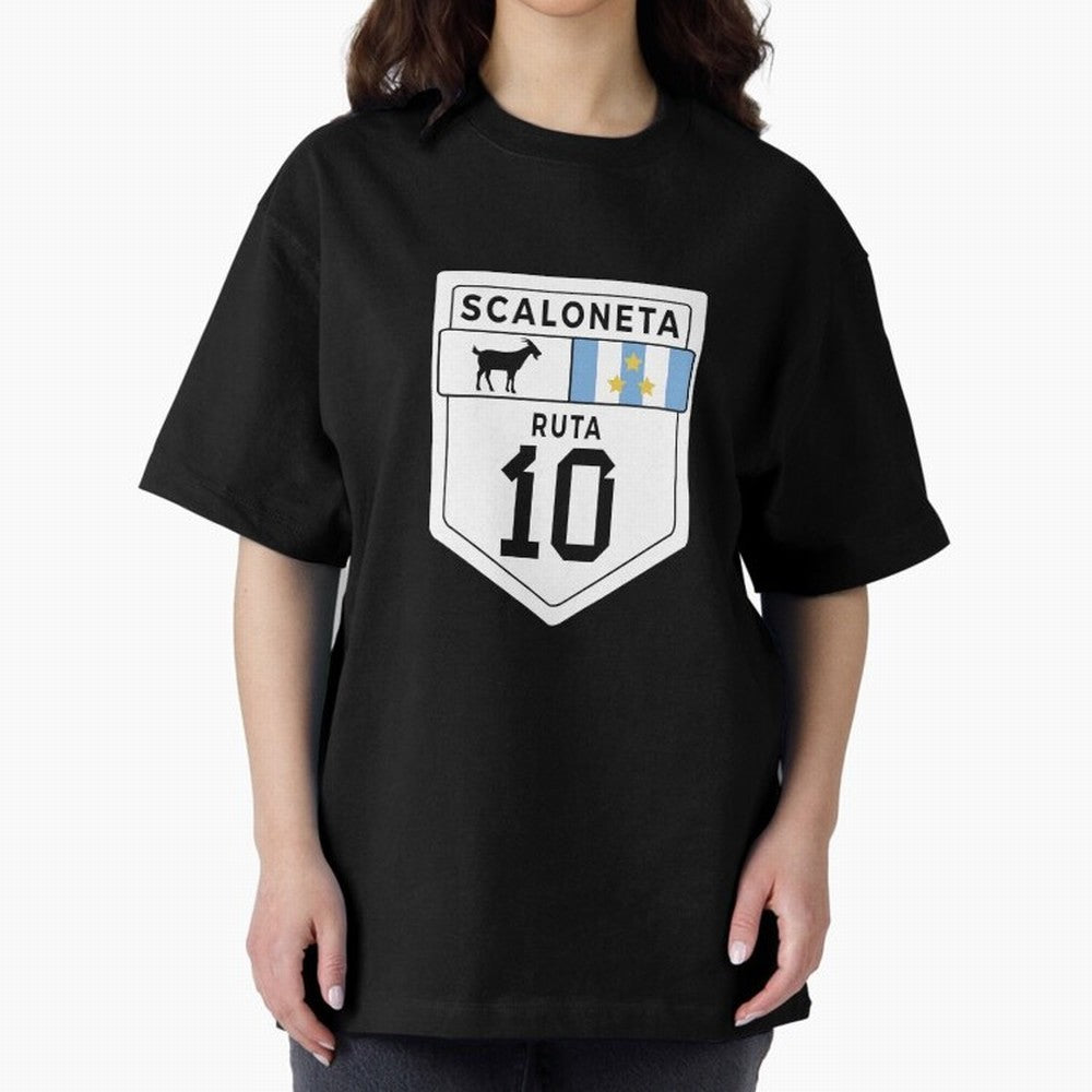 Scaloneta - Messi 10 - Goat Oversized T-Shirt Show Championship Spirit for FIFA World Cup 2026 Group Stage Spirit, Capturing England, France and Netherlands, Neymar, Stadium Chants, National Pride, Trophy Dreams and Unforgettable Football Memories;