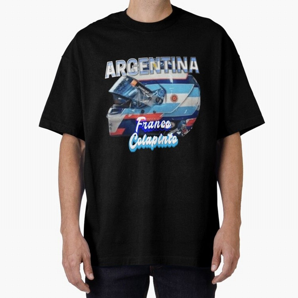 5306 Colapinto Helmet Argentina Oversized T-Shirt Celebrate Football Heritage in the FIFA World Cup 2026 Journey through Messi, CR7 and Mbappe Highlights, Portugal, Spain and Germany Pride, Global Supporter Spirit, Legendary Goals, National Colors