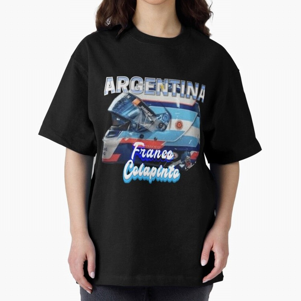5306 Colapinto Helmet Argentina Oversized T-Shirt Celebrate Football Heritage in the FIFA World Cup 2026 Journey through Messi, CR7 and Mbappe Highlights, Portugal, Spain and Germany Pride, Global Supporter Spirit, Legendary Goals, National Colors